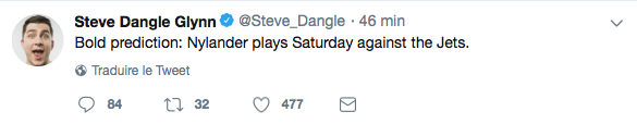 AYOYE...Un gars de Sportsnet, pense que Nylander...