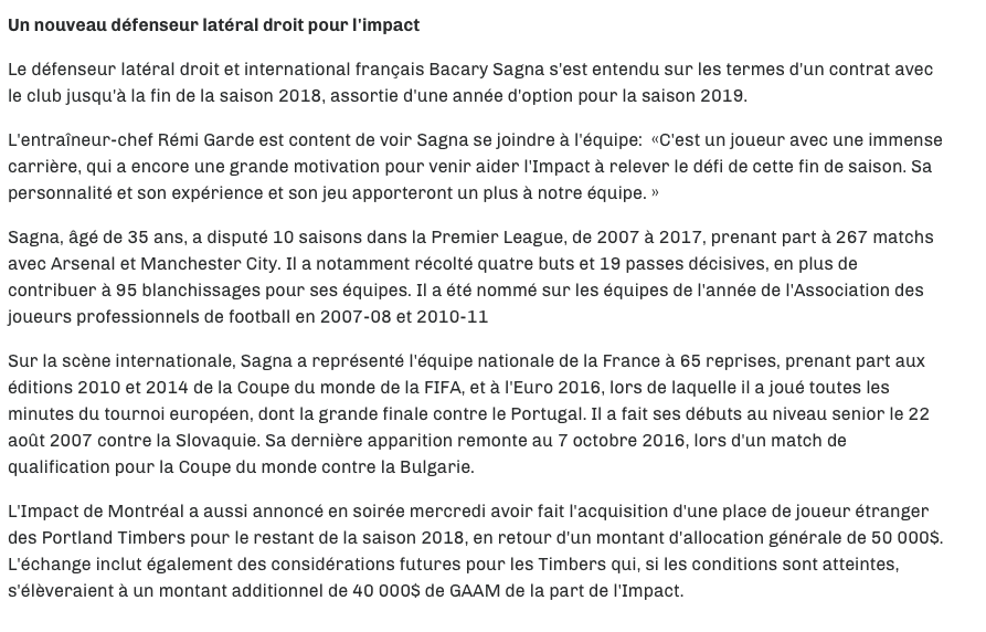 Bacary Sagna n'arrivait pas à trouver un seul club intéressé à lui en Europe..