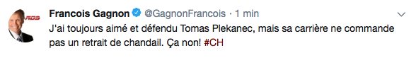 BEN LÀ...Faudrait pas CHARIER avec Plekanec...