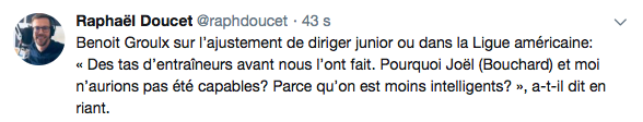 Benoit Groulx essaie de défendre JOJO Bouchard, MAIS...