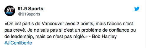  Bob Hartley espère être le prochain COACH du CH...