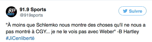 Bob Hartley fait CACA sur David Schlemko...son ancien joueur...