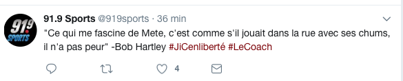 Bob Hartley ne croit pas à Victor Mete le NHLer...cette année..