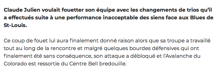 Bon MOVE de Claude Julien....
