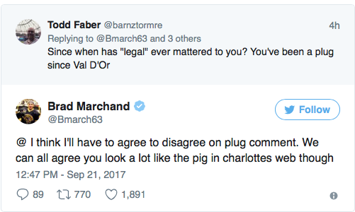 Brad Marchand attaque un FEFAN COCHON!!!!!