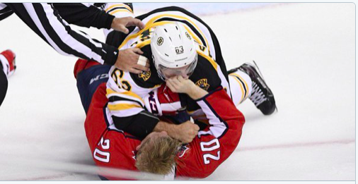 Brad Marchand, Jean-Charles Lajoie et Mathias Brunet....