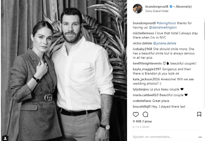 Brandon Prust n'accepte pas de se faire dire qu'il est un NO-NAME à côté de sa femme..