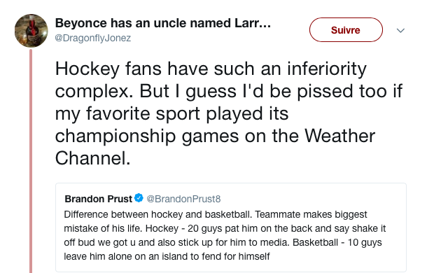 Brandon Prust...et le hockey...se sont fait RAMASSER...