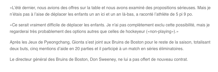 Brian Gionta prêt pour la RETRAITE..
