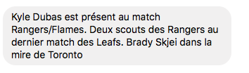 Ça CHAUFFE sur le marché entre les Rangers et les Leafs!!!!