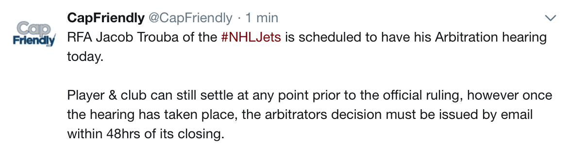 Ça n'a pas l'air facile, entre Jacob Trouba et les Jets...