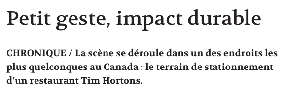 Ça serait malade rencontrer Matt Duchene au Tim Hortons...