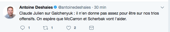 Ça va mal finir entre Claude Julien et Alex Galchenyuk..