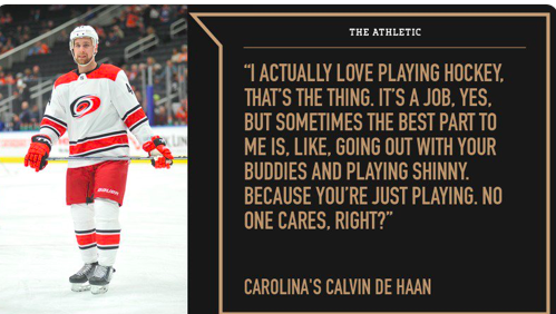 Calvin de Haan ADORE jouer au hockey...mais...à Montréal...