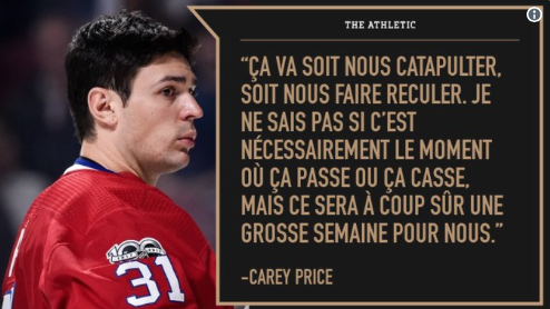 Carey Price a le COUTEAU entre les DENTS!!!!!!!!