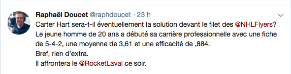 Carey Price à Philadelphie....Carter Hart à Montréal?