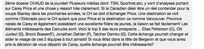 Carey Price à Vancouver...c'est sa DESTINÉE...