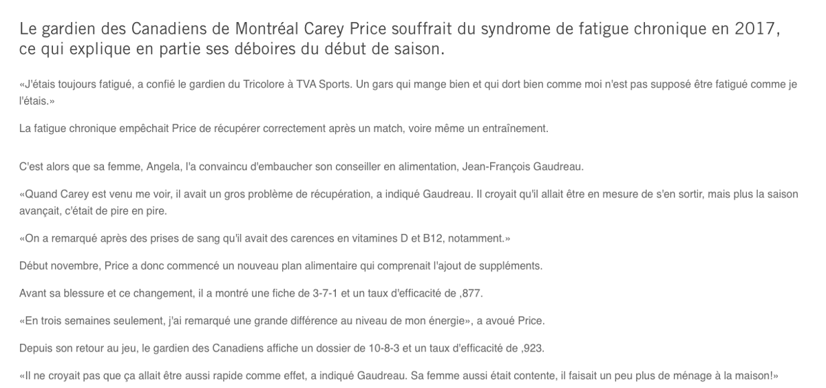 Carey Price la HONTE ENDORMIE..