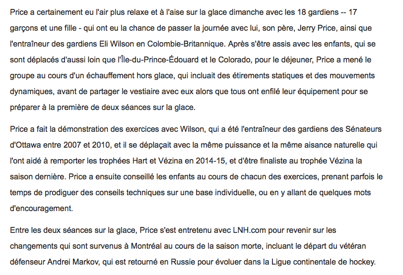 Carey Price le CALICEUX....
