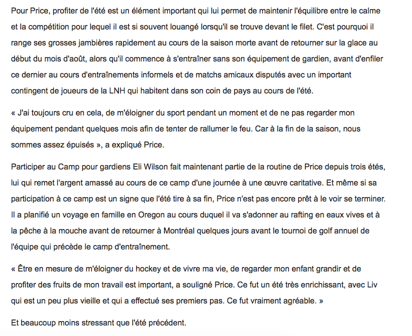 Carey Price le CALICEUX....