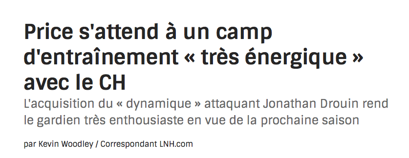 Carey Price le CALICEUX....
