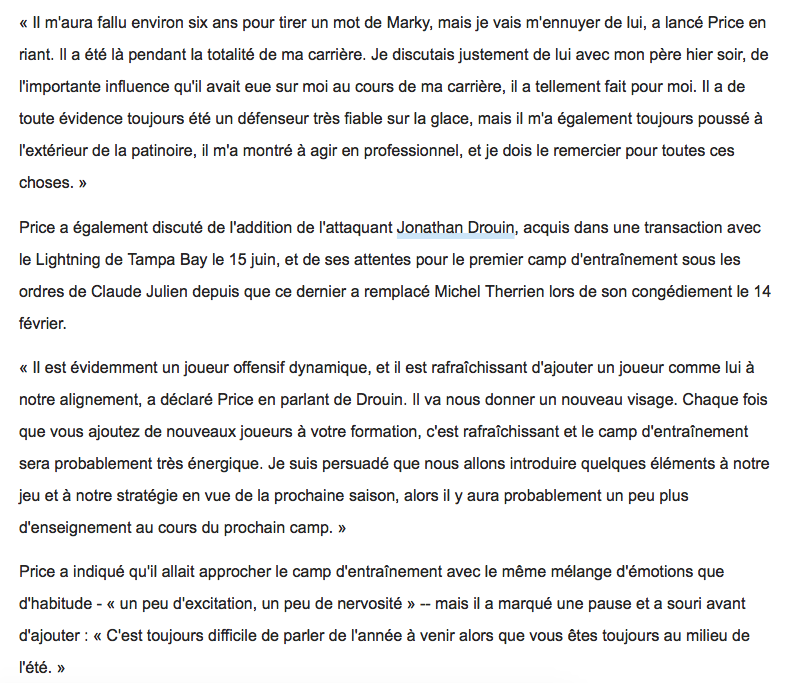 Carey Price le CALICEUX....