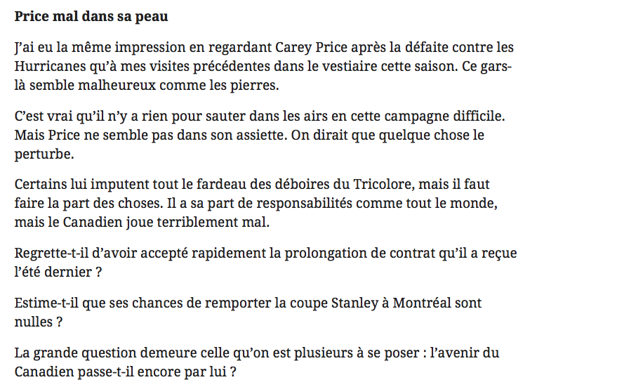 Carey Price MAL dans sa peau....