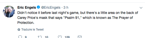 Carey Price PROTÉGÉ par JÉSUS....