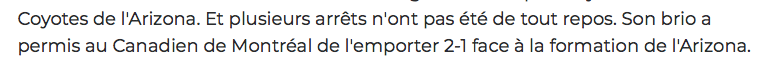 Carey Price sur le TOIT du MONDE....