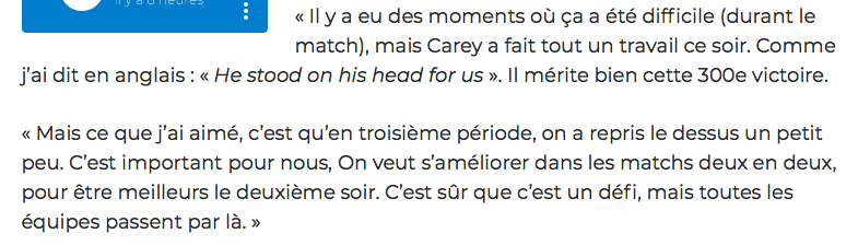 Carey Price sur le TOIT du MONDE....