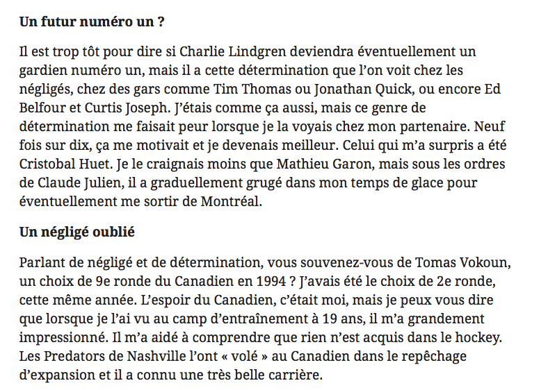 Carey Price va se faire TASSER pour Charlie Lindgren...