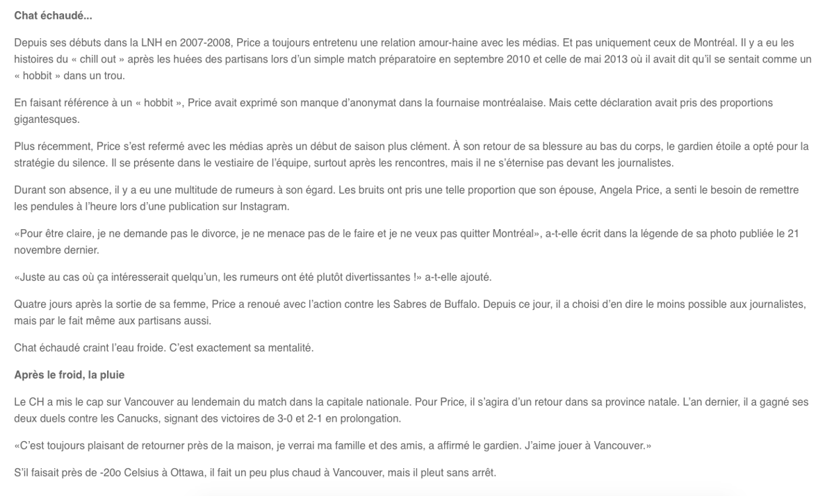 Carey Price vs les MÉDIAS.. Une GUERRE à FINIR..