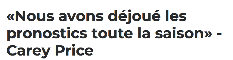 Carey Price y CROIT DUR COMME FER...