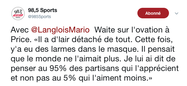 Carey Price...Et FEFANE..