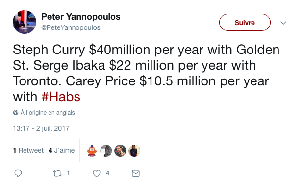 Carey Price..et Stephen Curry...