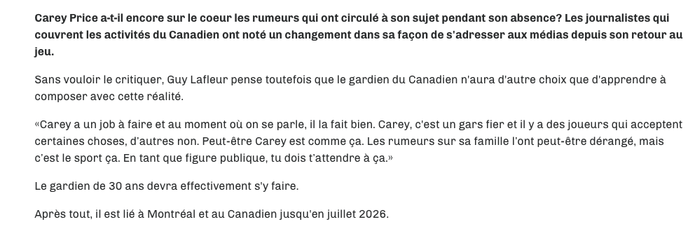 Carey Price...Ne le pardonnera jamais....