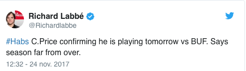 Carey Price...Veut faire les séries...