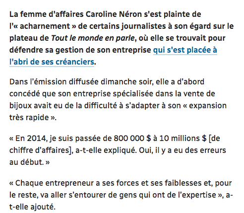 Caroline Néron devrait s'inspirer de Marc Bergevin...