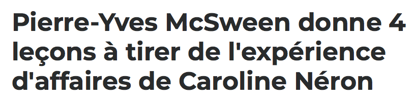 Caroline Néron devrait s'inspirer de Marc Bergevin...