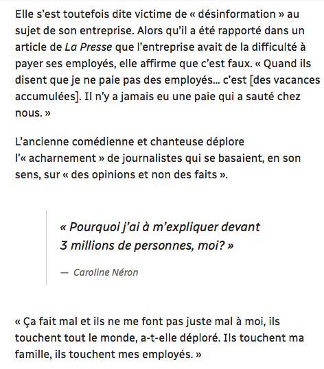 Caroline Néron devrait s'inspirer de Marc Bergevin...