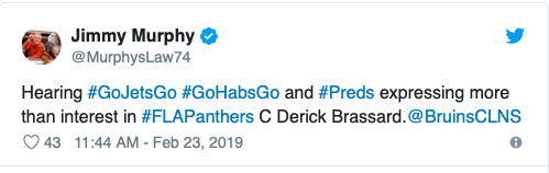 Ce journaliste de Boston envoie Derick Brassard à Montréal...