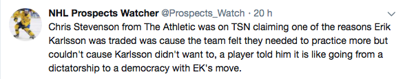 Ce n'est pas Guy Boucher qui décidait, c'est Erik Karlsson...