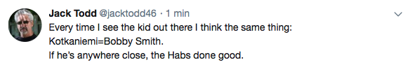 Ce n'est pas la première fois, que Kotkaniemi est comparé...