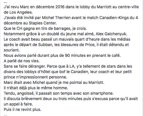 Ce texte de Tom Lapointe sur Marc Bergevin nous a donné des FRISSONS....