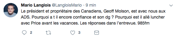 C'est assez évident, pourquoi Geoff Molson est allé souper avec Carey Price...