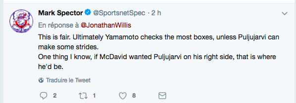 C'est Connor McDavid qui ne veut pas jouer avec Jesse Puljujarvi.