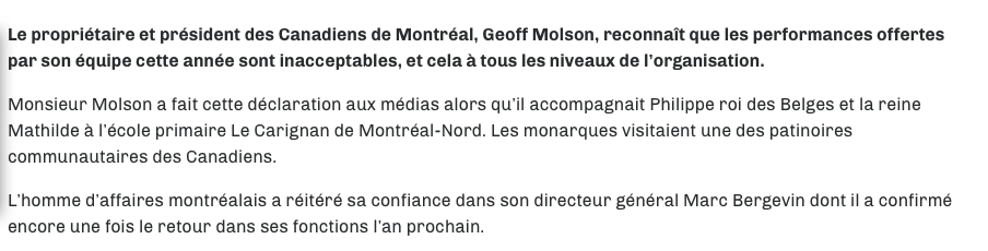 C'est évident...Geoff Molson voulait VISER Marc Bergevin..