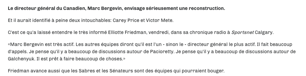 C'est Geoff Molson..Qui a obligé Marc Bergevin à RECONSTRUIRE..