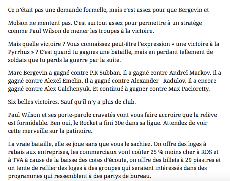 C'est grâce à Pat Brisson la TAUPE.. Et par esprit de VENGEANCE... Que Max Pacioretty a été COULÉ dans l'estime des Québécois...