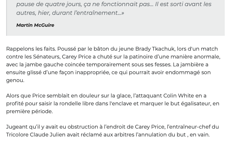 C'est la FAUTE de Brady Tkachuk...